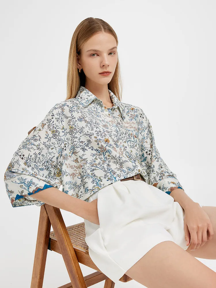 19 Momme Mulberry Silk Printed Women Shirt