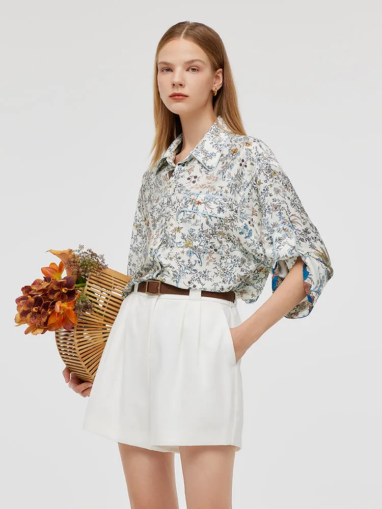 19 Momme Mulberry Silk Printed Women Shirt