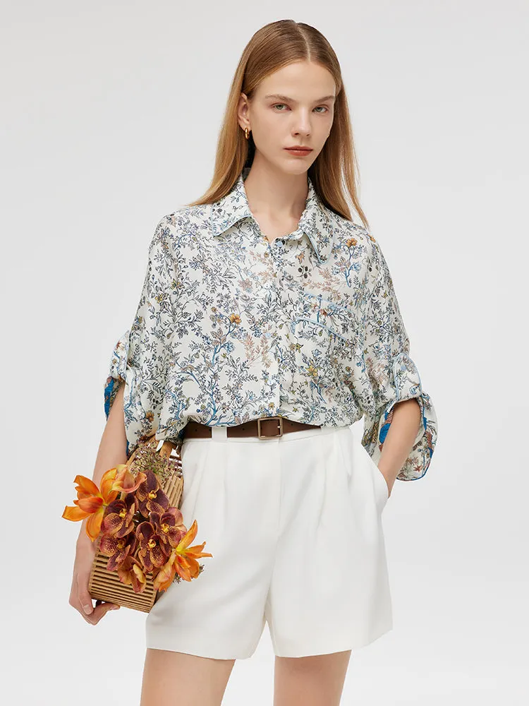 19 Momme Mulberry Silk Printed Women Shirt