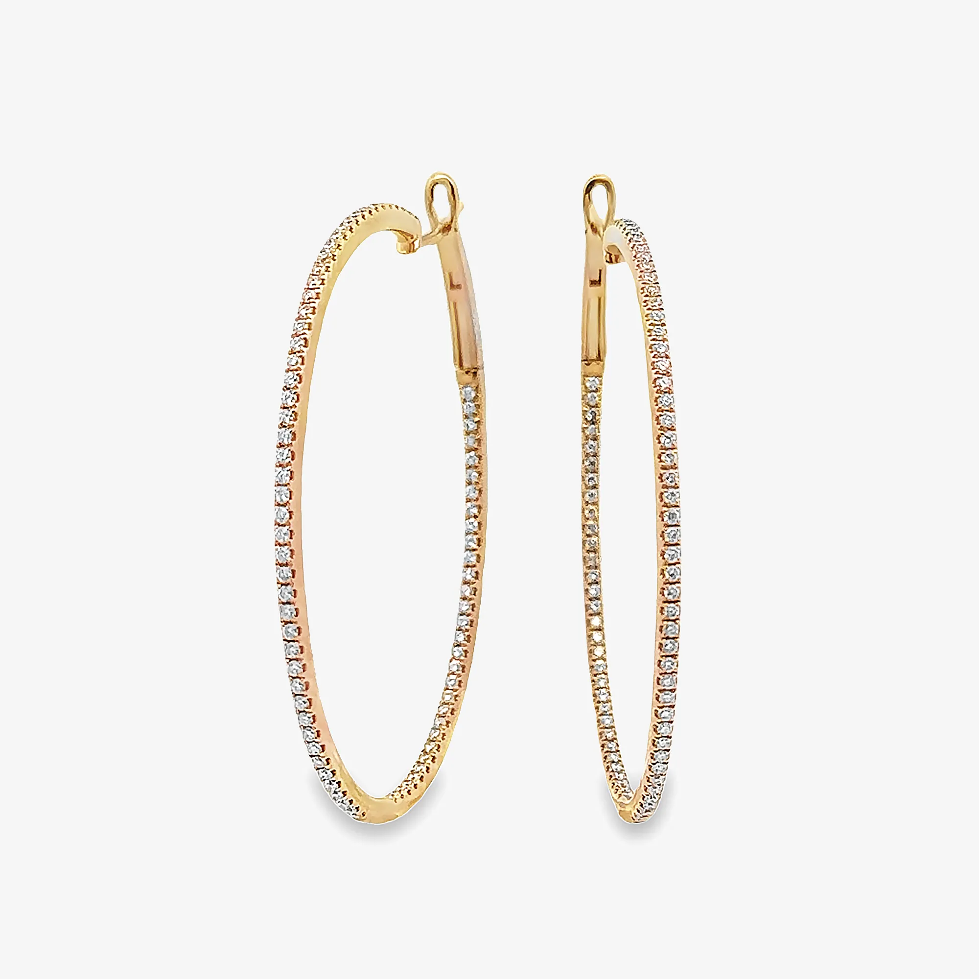 2 Ultra Whisper Thin 1.10CT Hoop Earrings