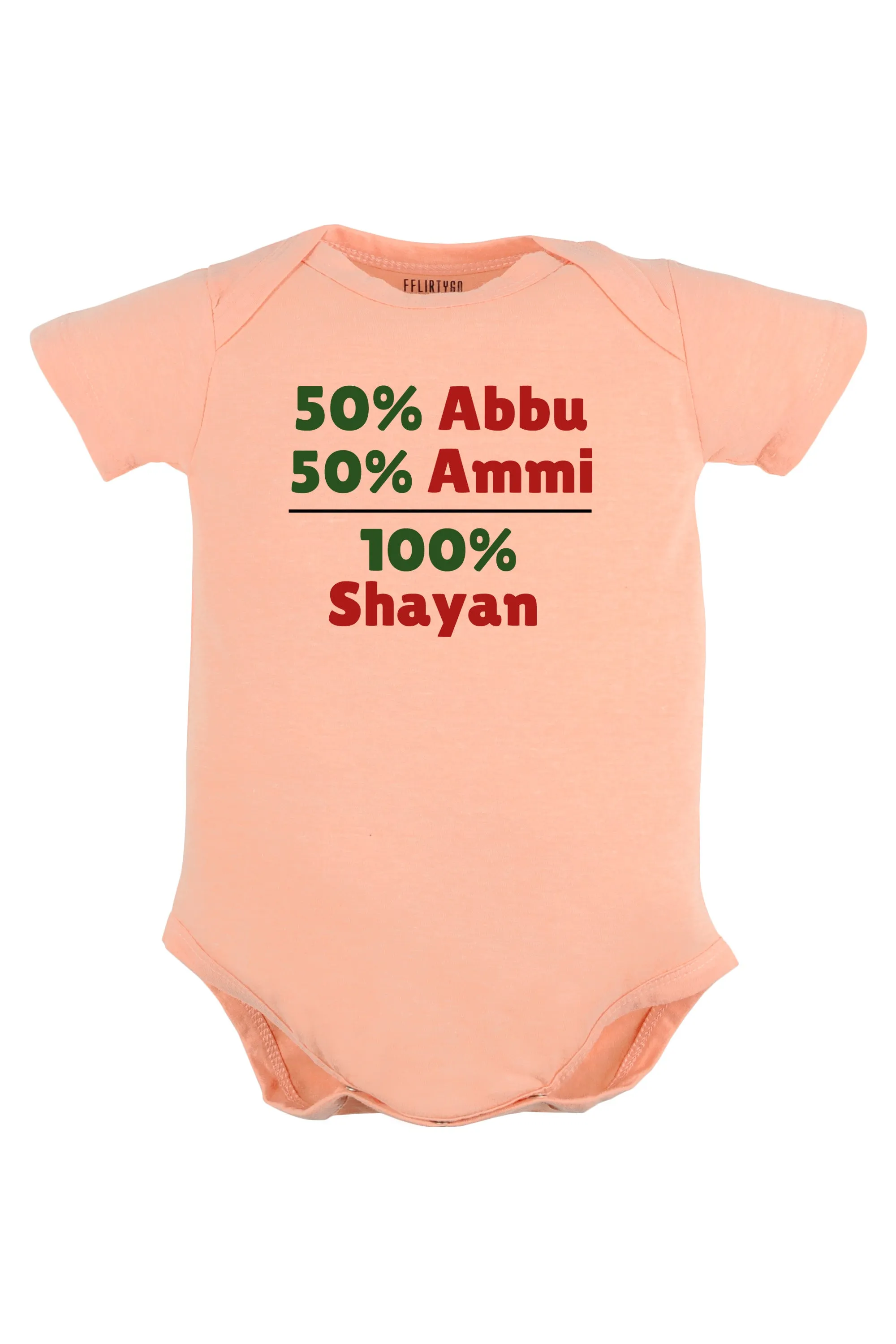 50 % Abbu 50% Ammi - 100% Baby Romper | Onesies w/ Custom Name