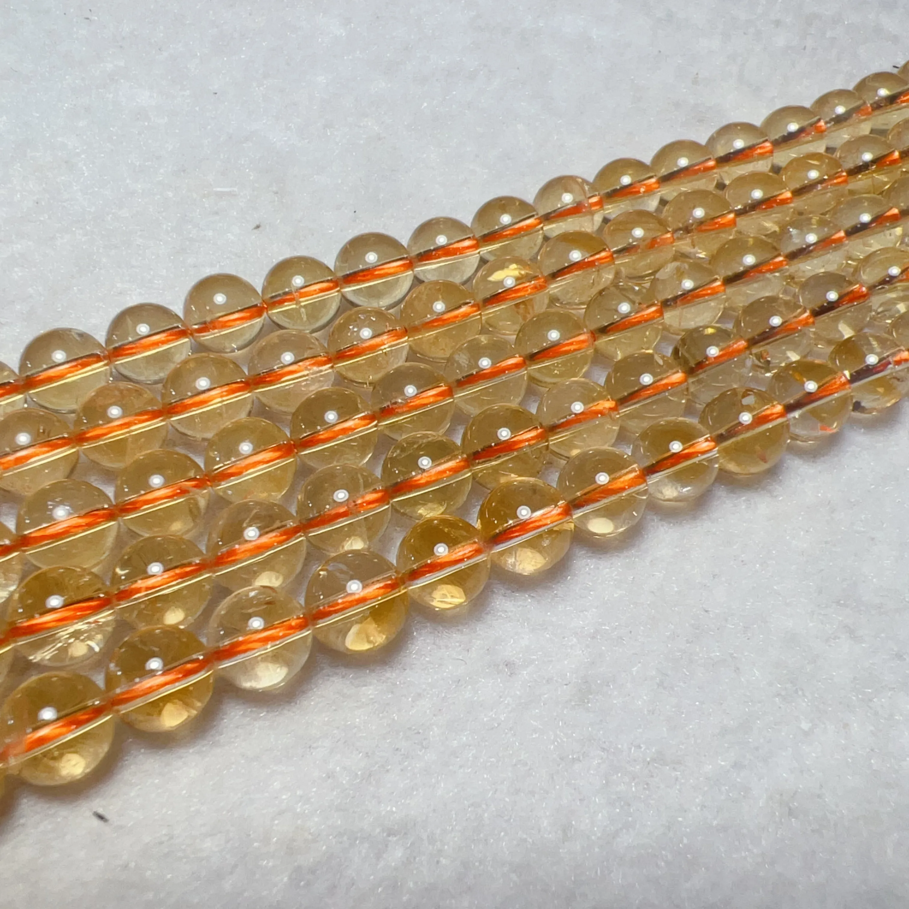 7.6-8mm Natural Non-heated Citrine Round Bead Strands for DIY Jewelry Projects