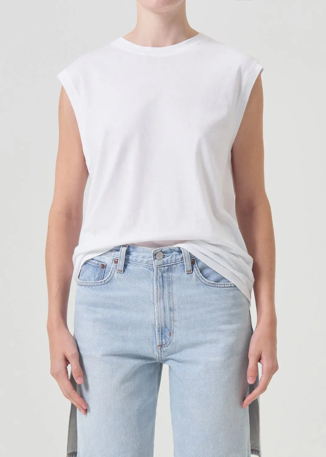 AGOLDE RAYA MUSCLE TEE IN WHITE