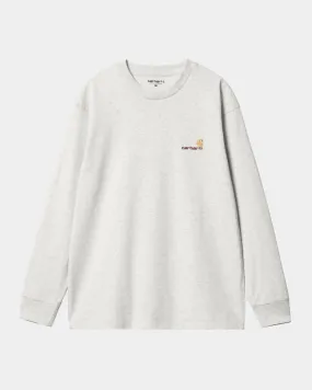 American Script Long Sleeve T-Shirt | Ash Heather