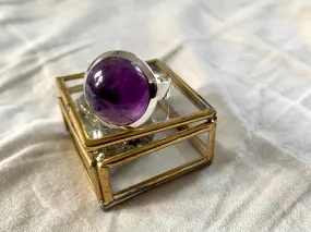 Amethyst Adjustable Ring - Round