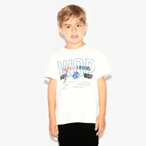 Animal Lovers" printed T-shirt for children in organic cotton