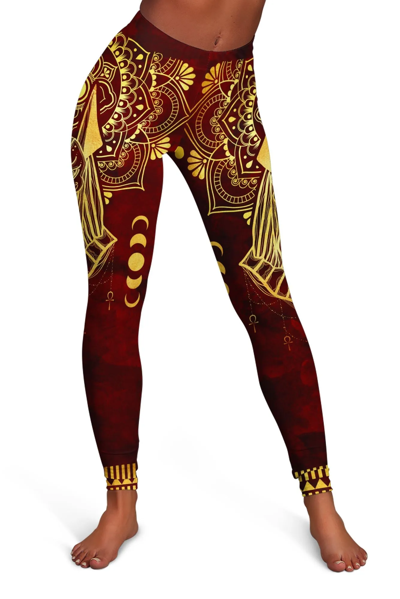 Anubis Pattern In Red Leggings