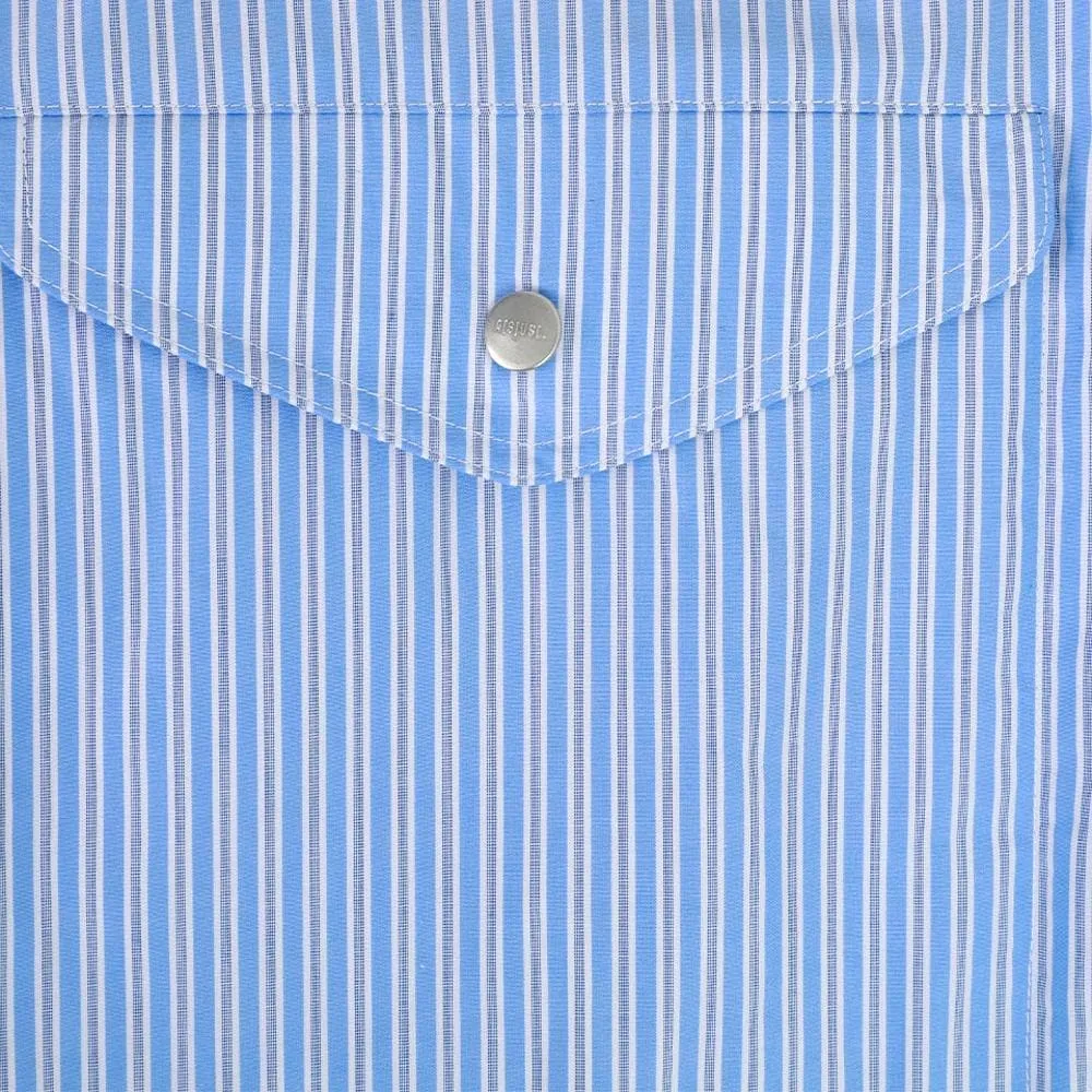 A[S]USL STRIPES OVERSIZE BIG BOY SHIRT-BLUE