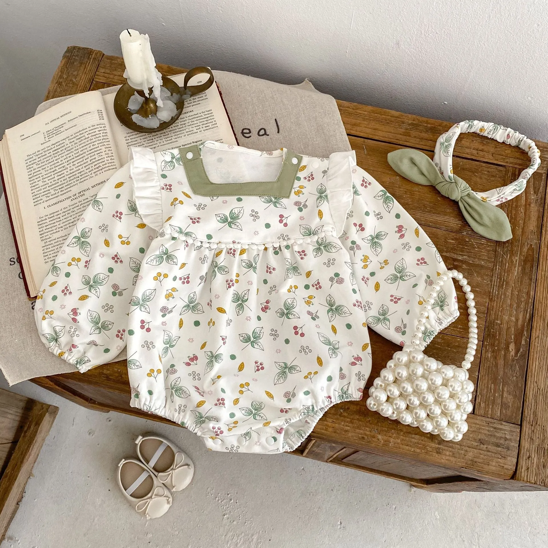 Baby Girls Flower Print Rompers Wholesale 230828227