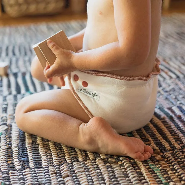 Bamboo Fleece Fitted Diapers: RUST / LARGE