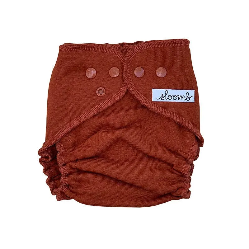 Bamboo Fleece Fitted Diapers: RUST / LARGE