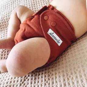 Bamboo Fleece Fitted Diapers: RUST / LARGE