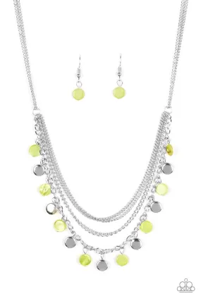 Beach Flavor Green and Silver Necklace - Paparazzi Accessories