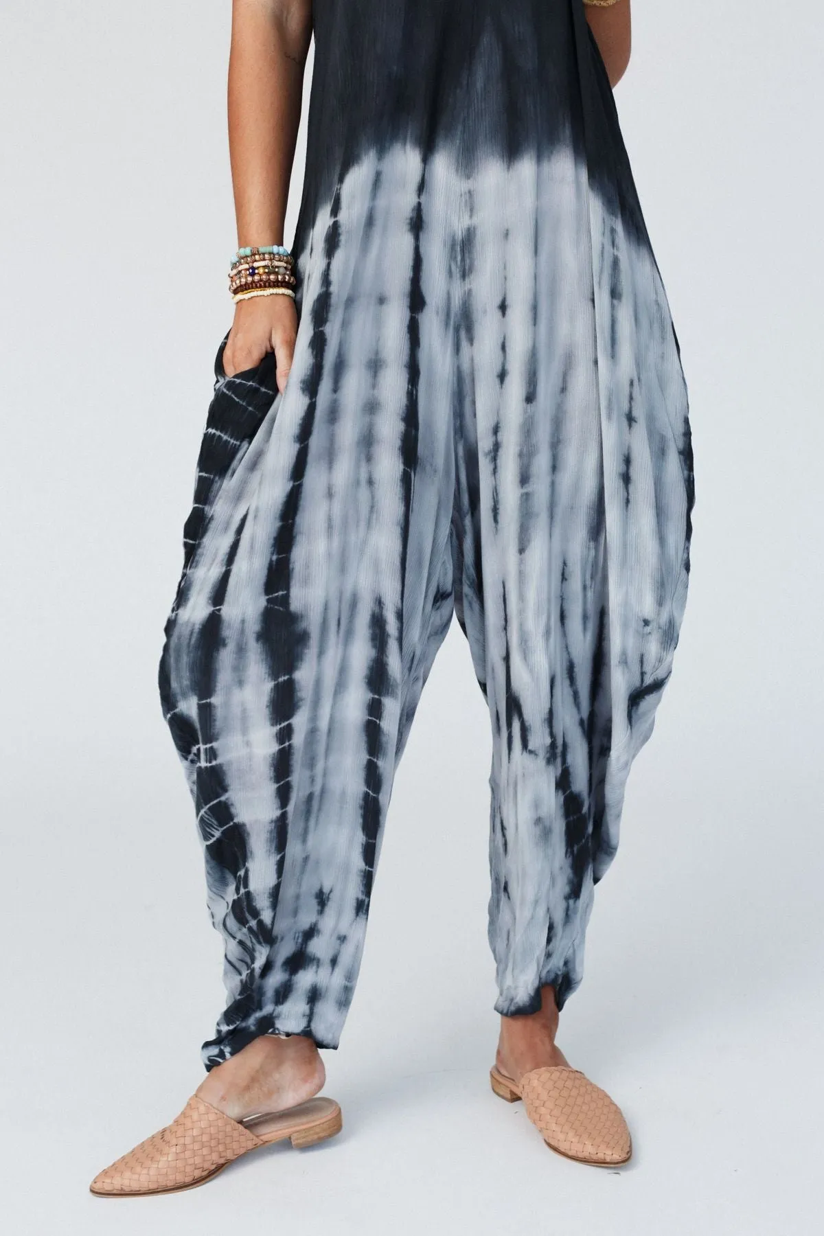 Bet On You Tie Dye Jumpsuit - Charcoal