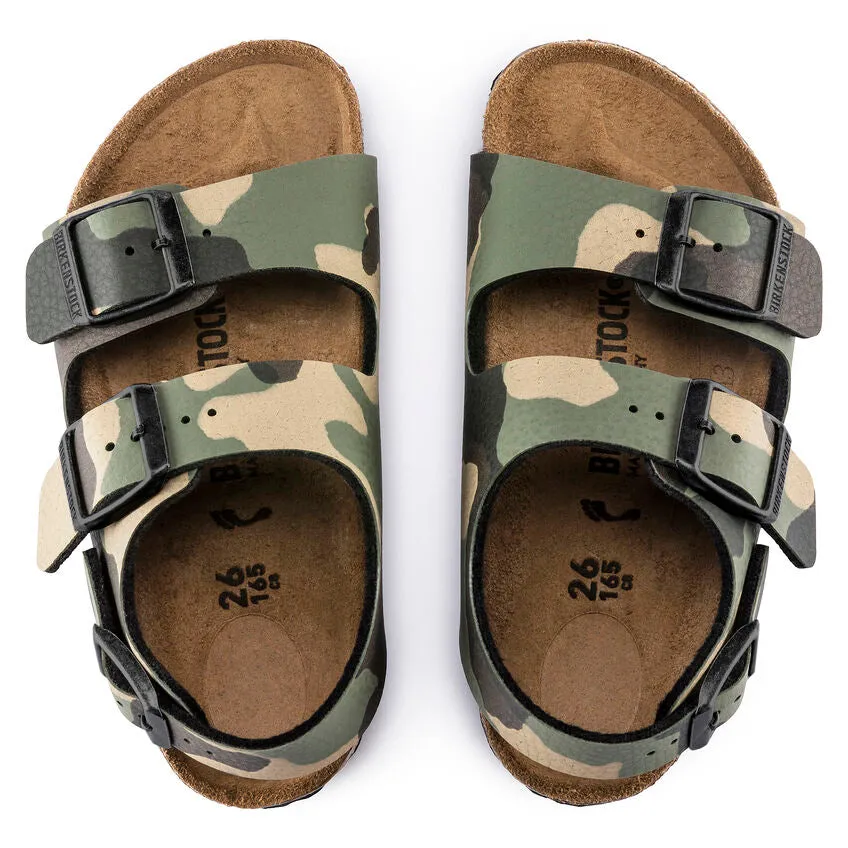 Birkenstock Kids' Milano Birko-Flor (Desert Soil Camo Khaki)