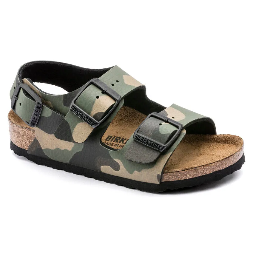 Birkenstock Kids' Milano Birko-Flor (Desert Soil Camo Khaki)