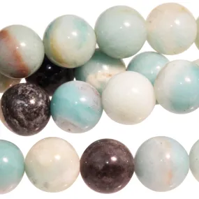 Black Gold Amazonite 10mm Round 8-Inch