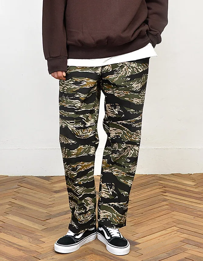 Black Khaki Camouflage Trousers Mens Waistband Casual Pants Relaxed