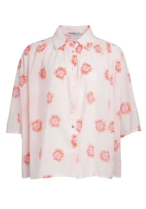 Blouse 13019 Print White-Flower