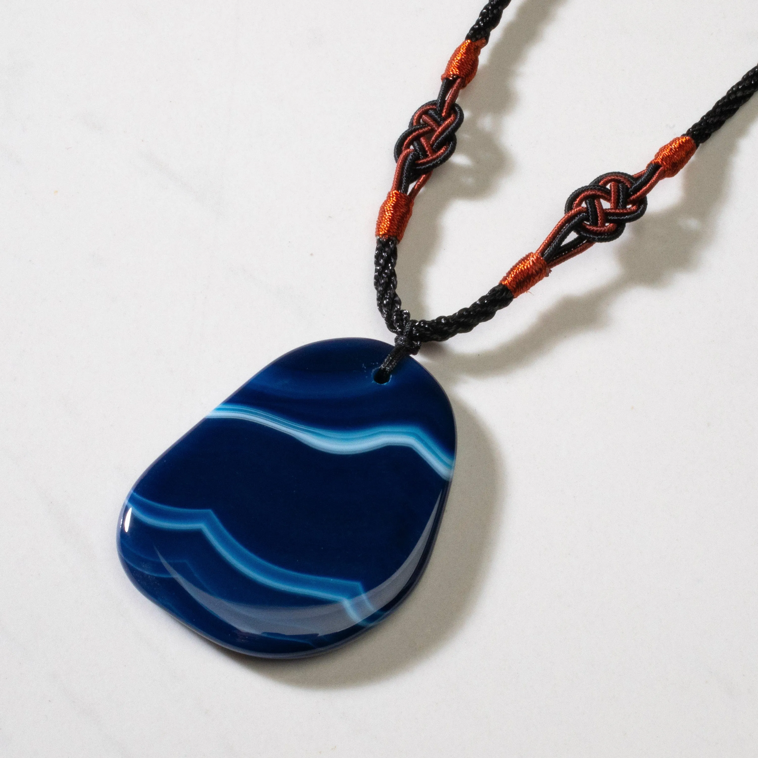 Blue Agate Geode Slice Necklace