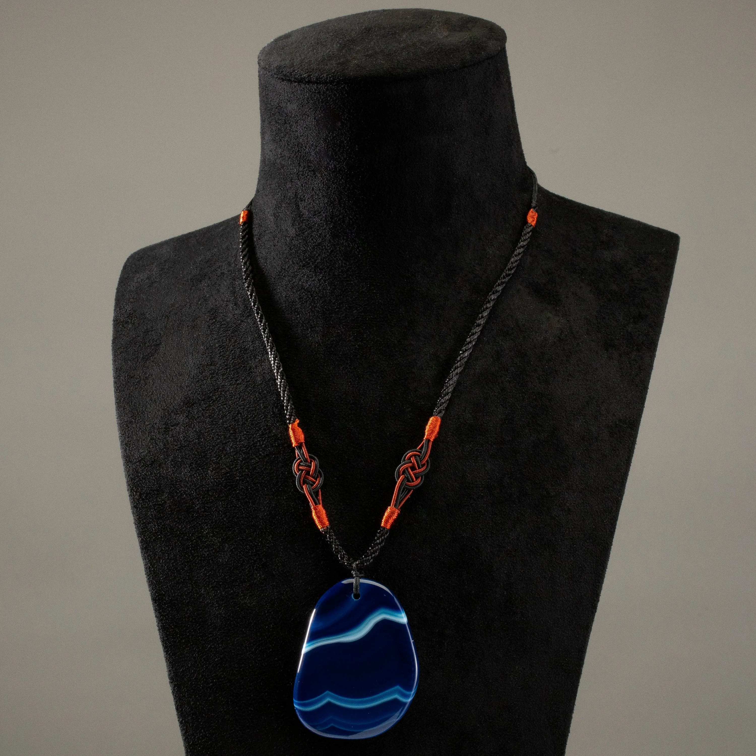 Blue Agate Geode Slice Necklace