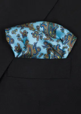 Blue Brown Yellow Pocket Square