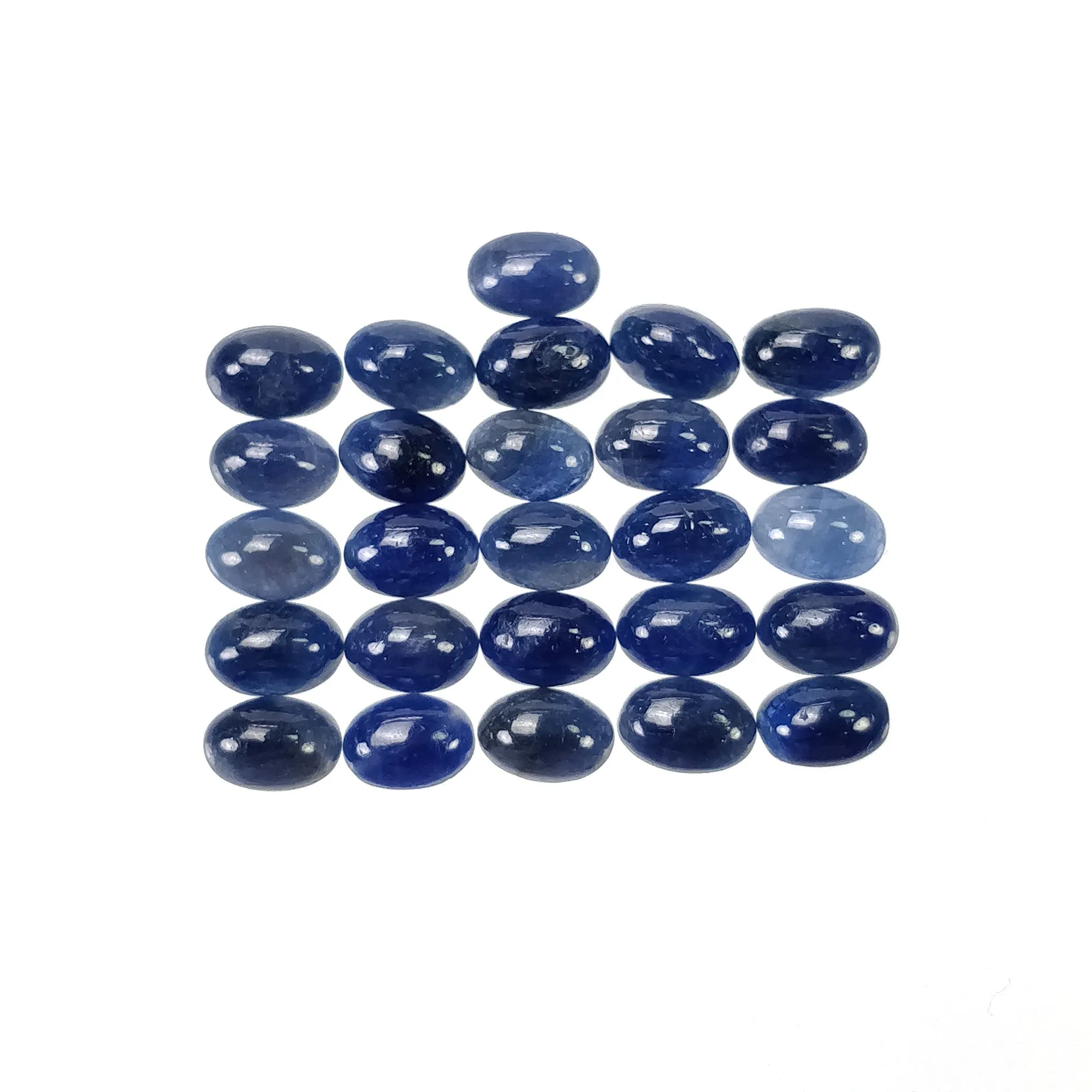 BLUE SAPPHIRE Gemstone Cabochon : 17.60cts Natural Untreated Unheated Sapphire Oval Shape 6*4mm 26pcs Of Lots