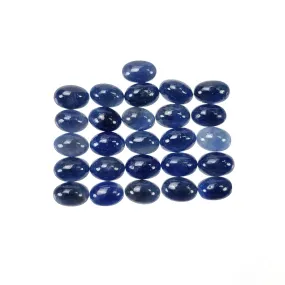 BLUE SAPPHIRE Gemstone Cabochon : 17.60cts Natural Untreated Unheated Sapphire Oval Shape 6*4mm 26pcs Of Lots