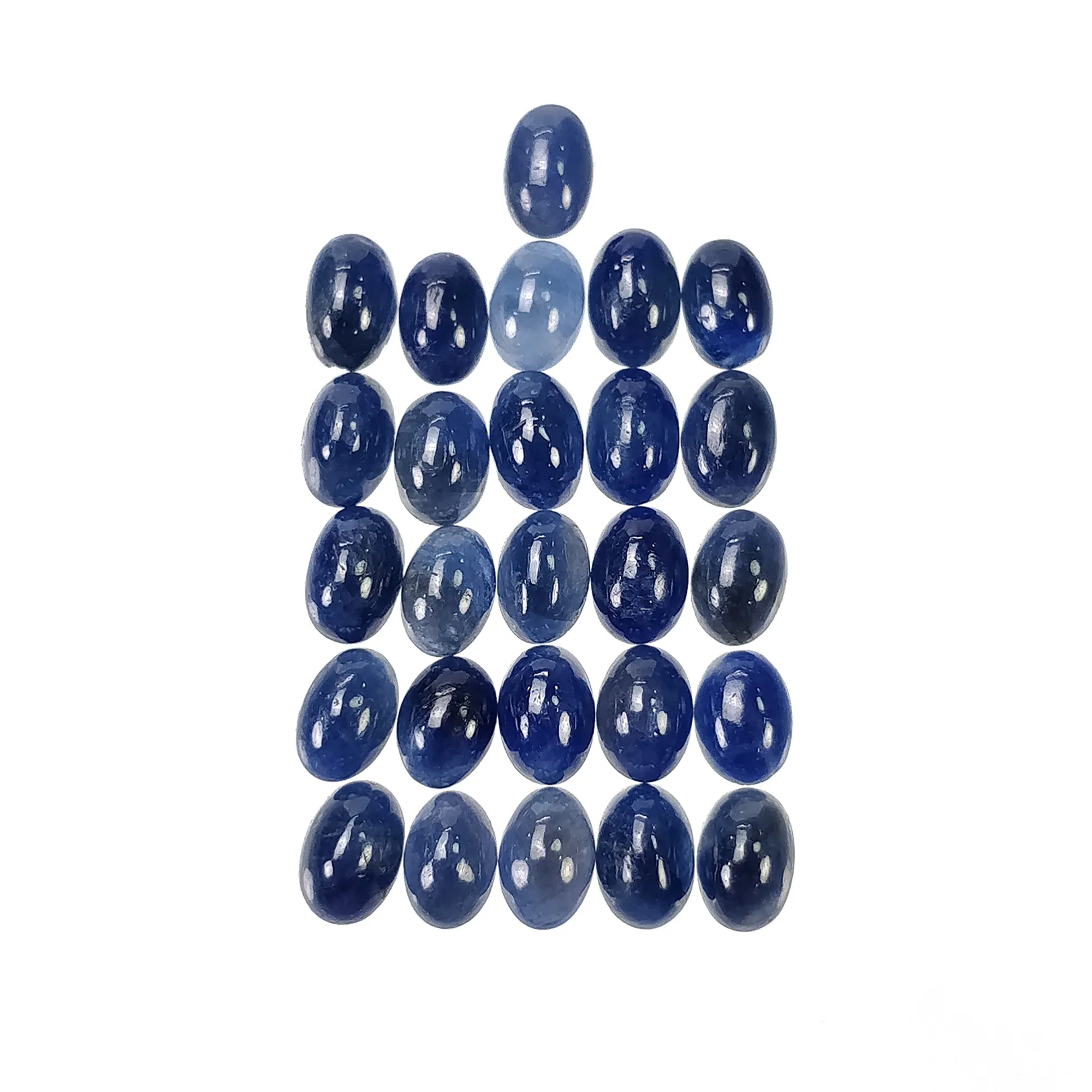 BLUE SAPPHIRE Gemstone Cabochon : 17.60cts Natural Untreated Unheated Sapphire Oval Shape 6*4mm 26pcs Of Lots