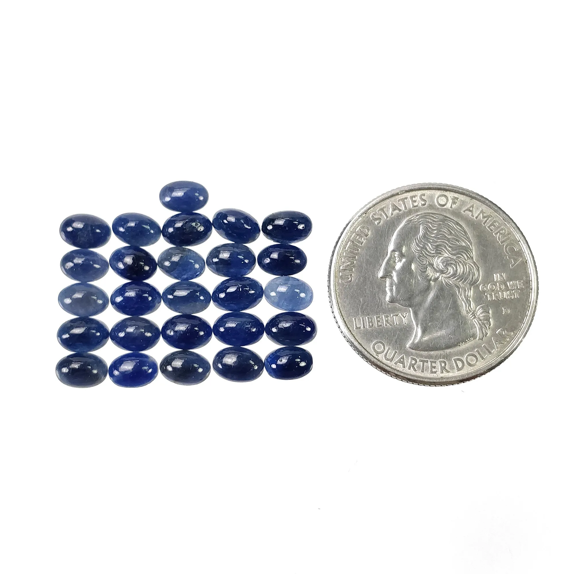 BLUE SAPPHIRE Gemstone Cabochon : 17.60cts Natural Untreated Unheated Sapphire Oval Shape 6*4mm 26pcs Of Lots