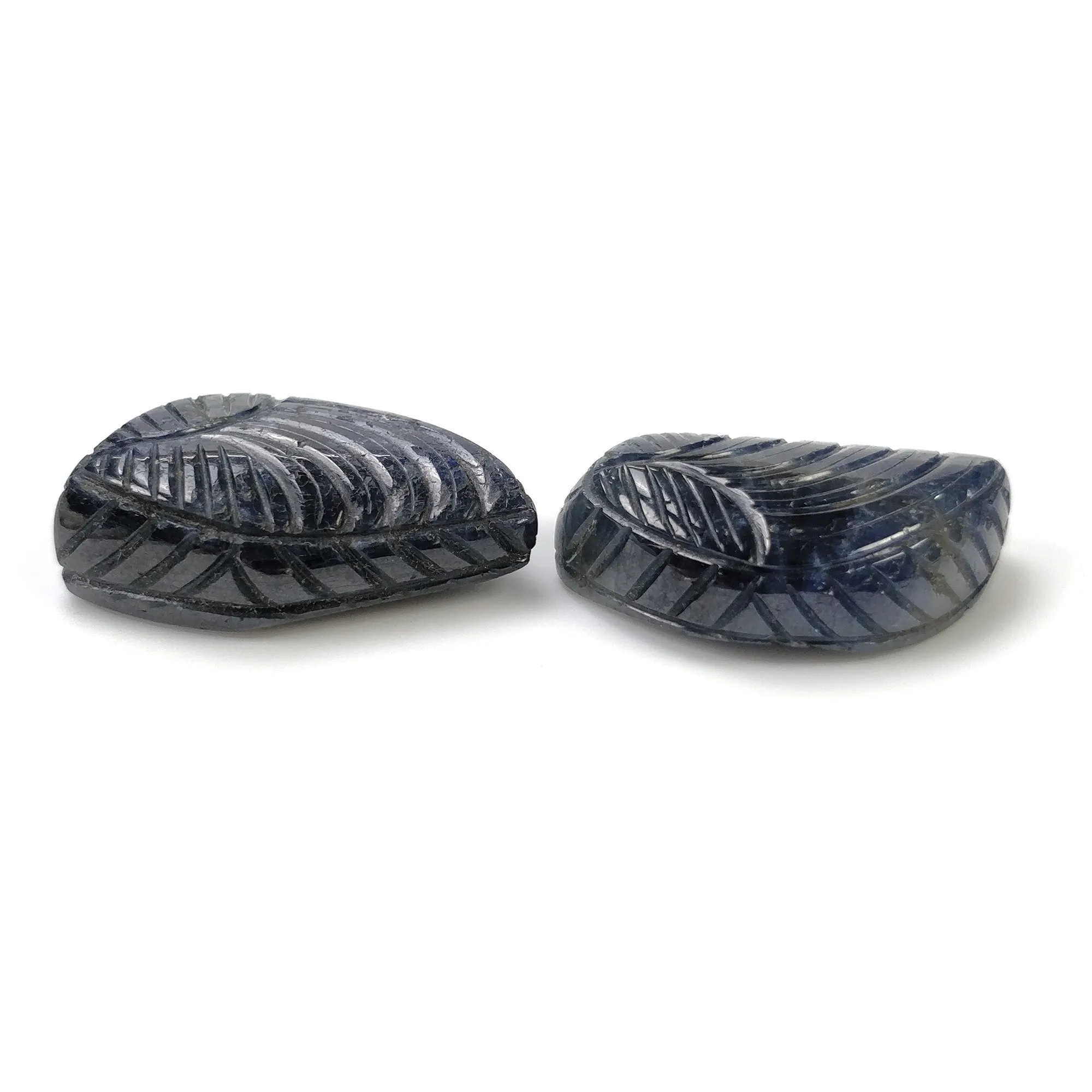 BLUE SAPPHIRE Gemstone Carving : 91.45cts Natural Untreated Unheated Sapphire Hand Carved Uneven Shape 27*18mm (With Video)