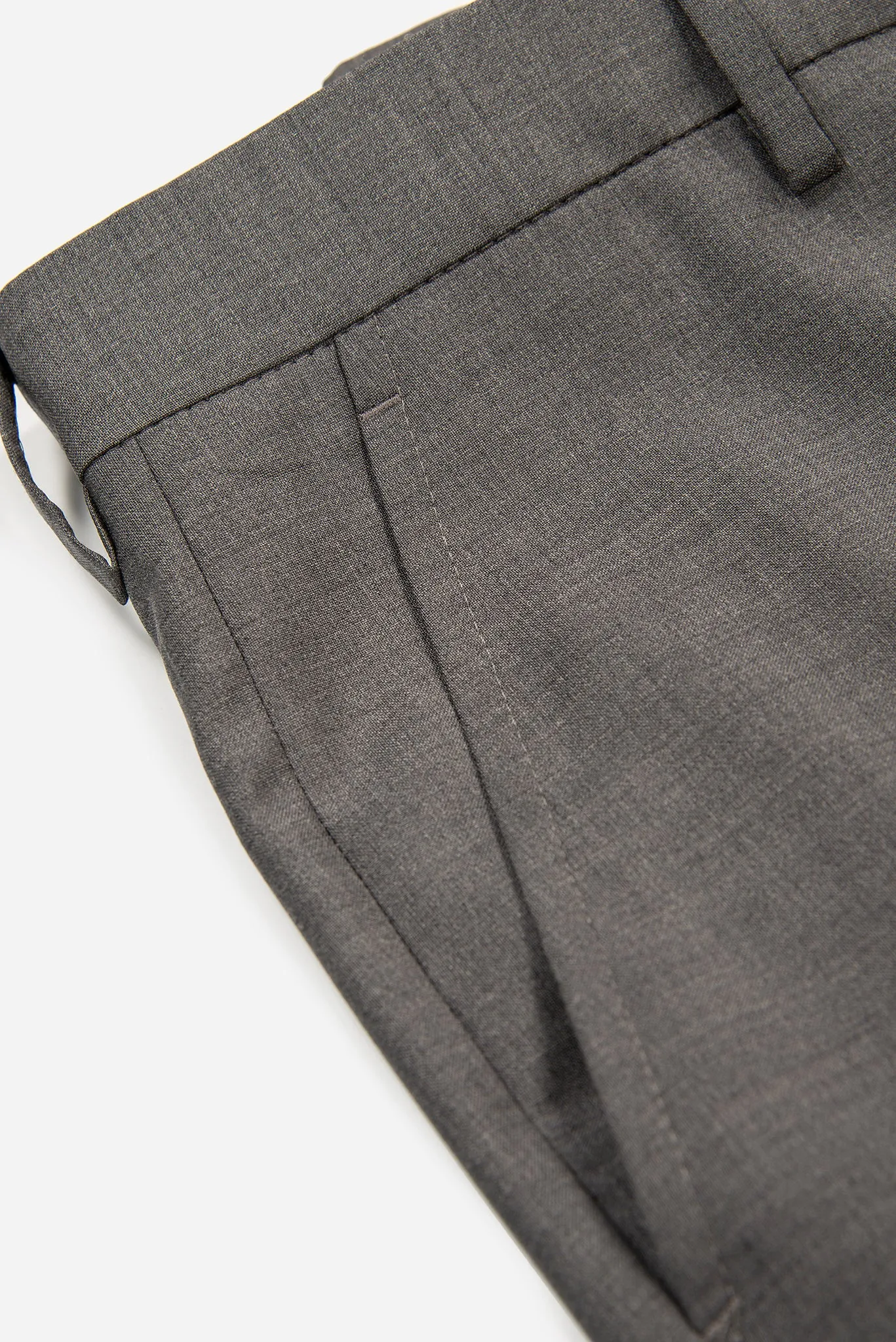 Boris Chino Pants Classic Light Wool Super 100' (charcoal grey)