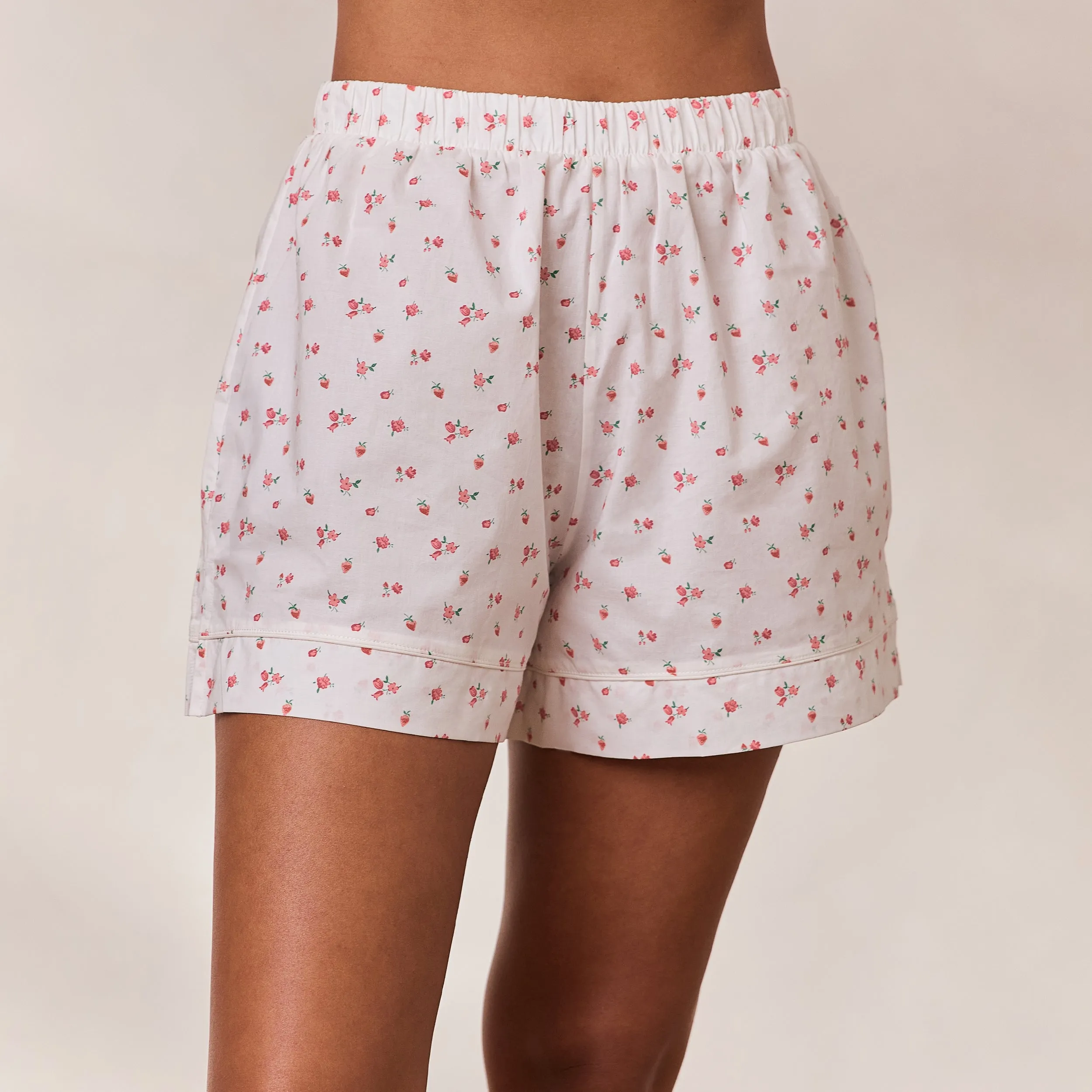 Breakfast Club Pyjama Shorts - White Print