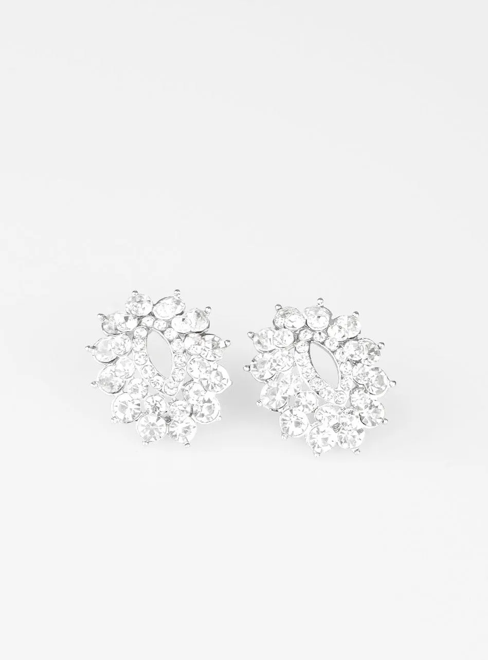 Brighten The Moment White Post Earrings