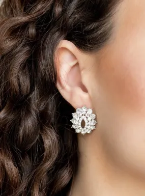 Brighten The Moment White Post Earrings