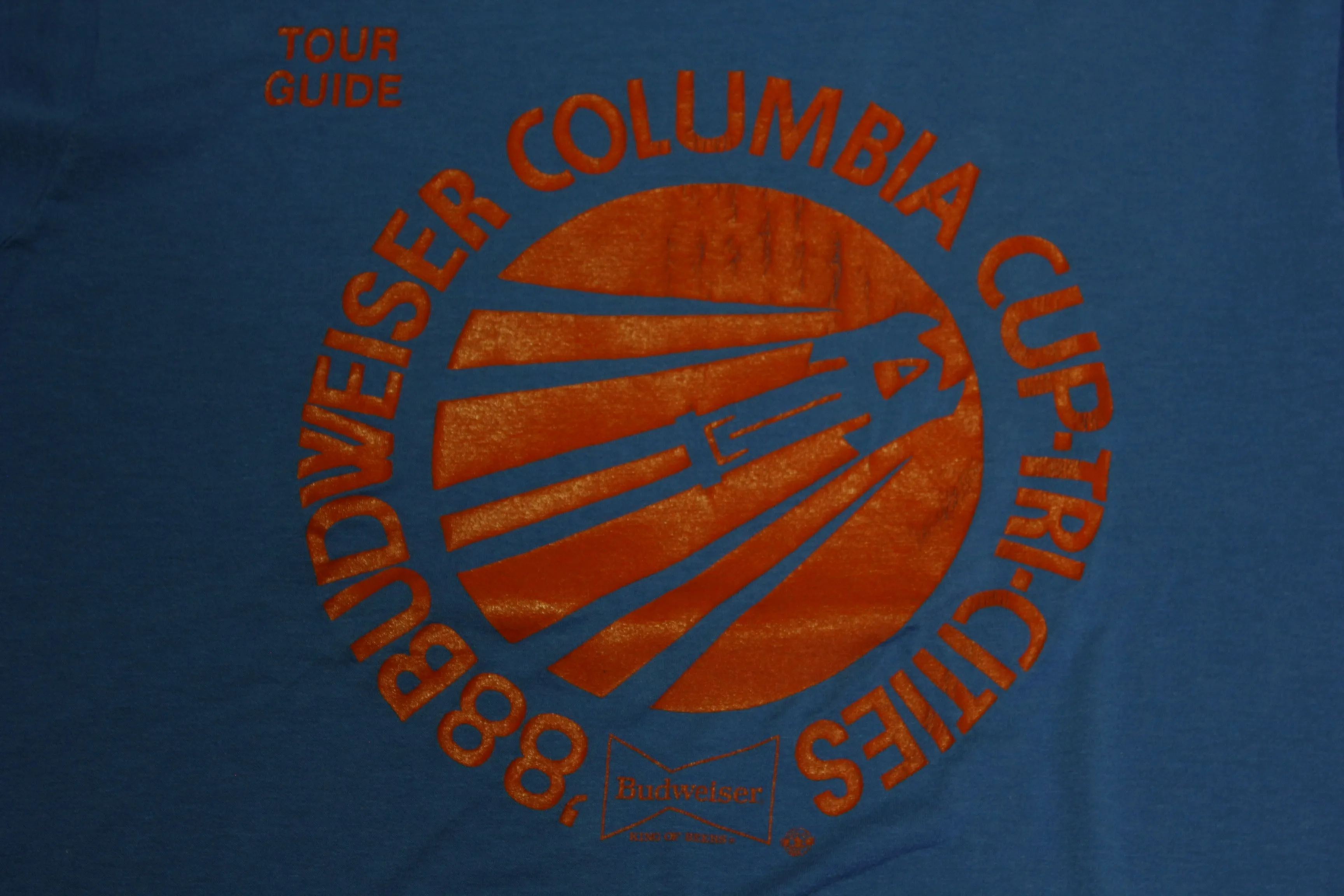 Budweiser Columbia Cup Vintage 1988 Tri-Cities Tour Guide 80's Screen Stars T-Shirt