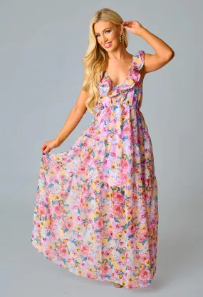 Buffy Ruffle Shoulder Maxi-Estate