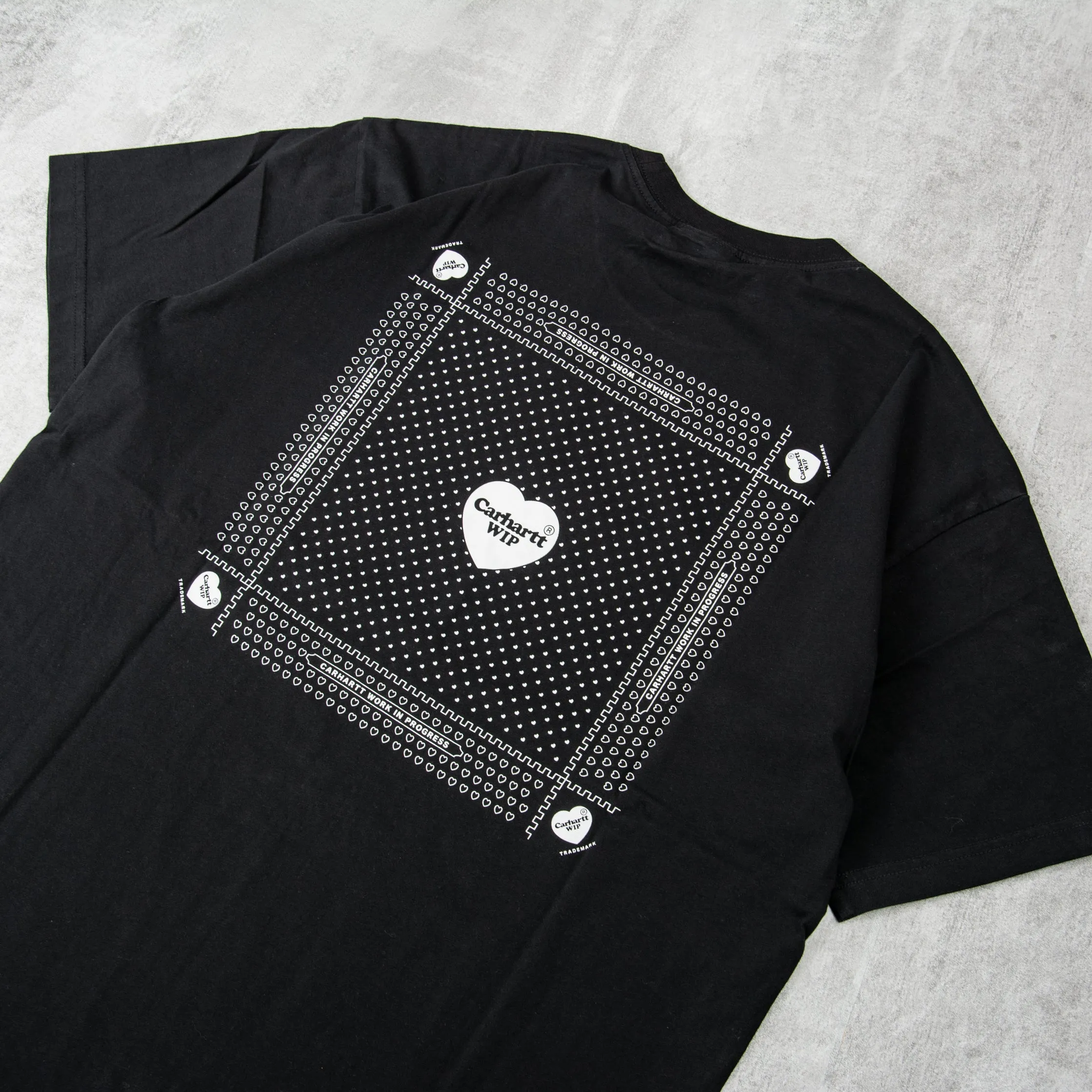 Carhartt WIP Heart Bandana Tee - Black / White