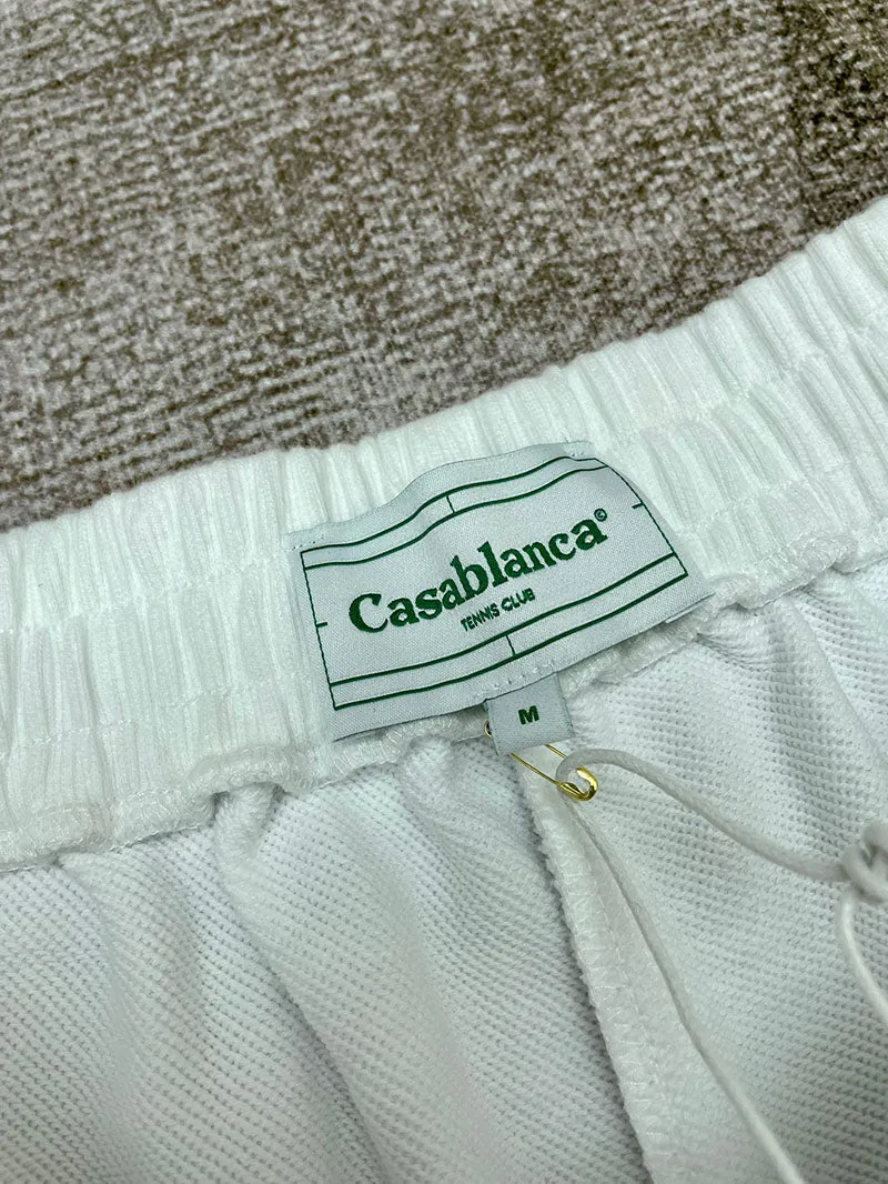 CASABLANCA Logo Emblem Shorts White