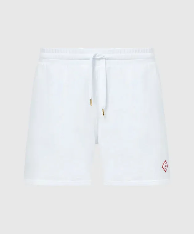 CASABLANCA Logo Emblem Shorts White