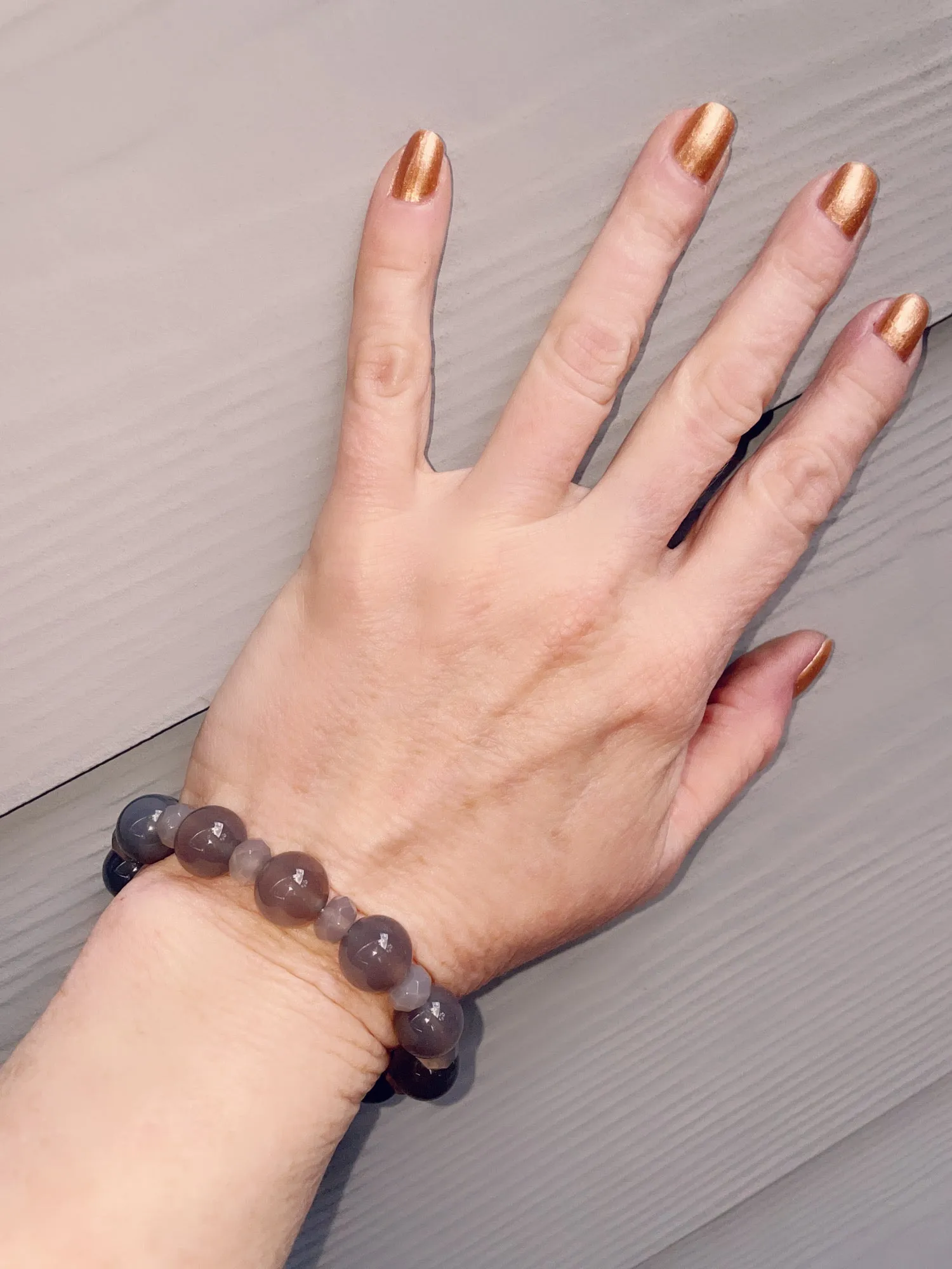 Chunky Grey Agate gemstone Bracelet