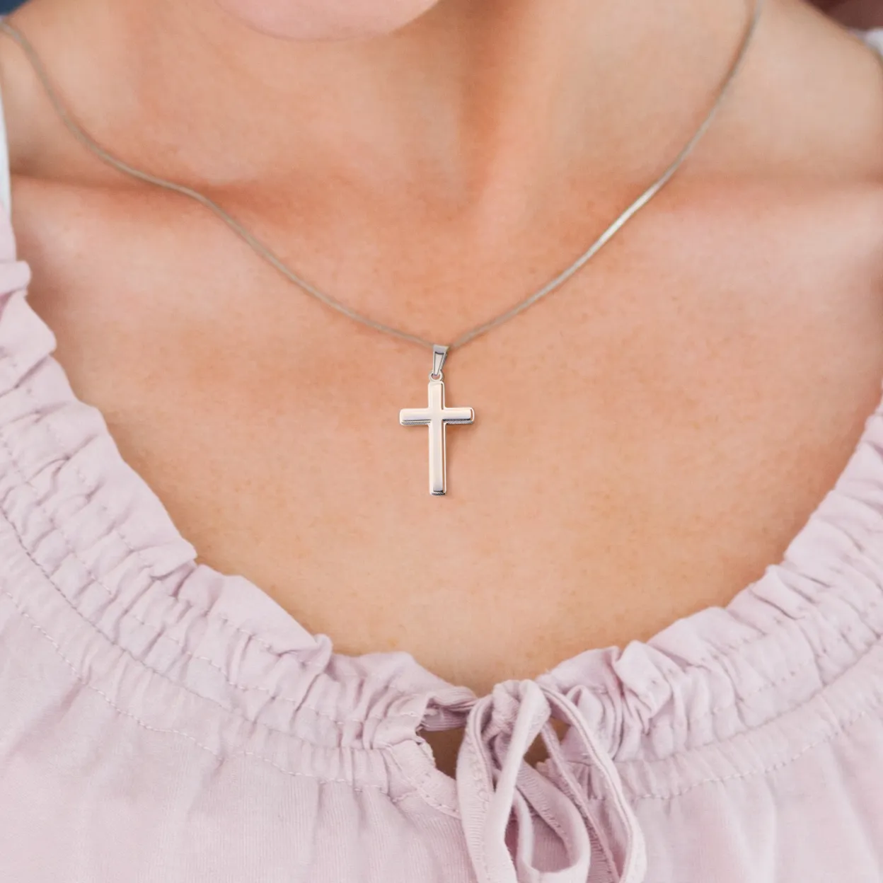 Confirmation Gift for Her, May You Always Know the Peace of Jesus Stainless Steel Cross Necklace