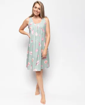 Coral Shell Print Short Nightdress