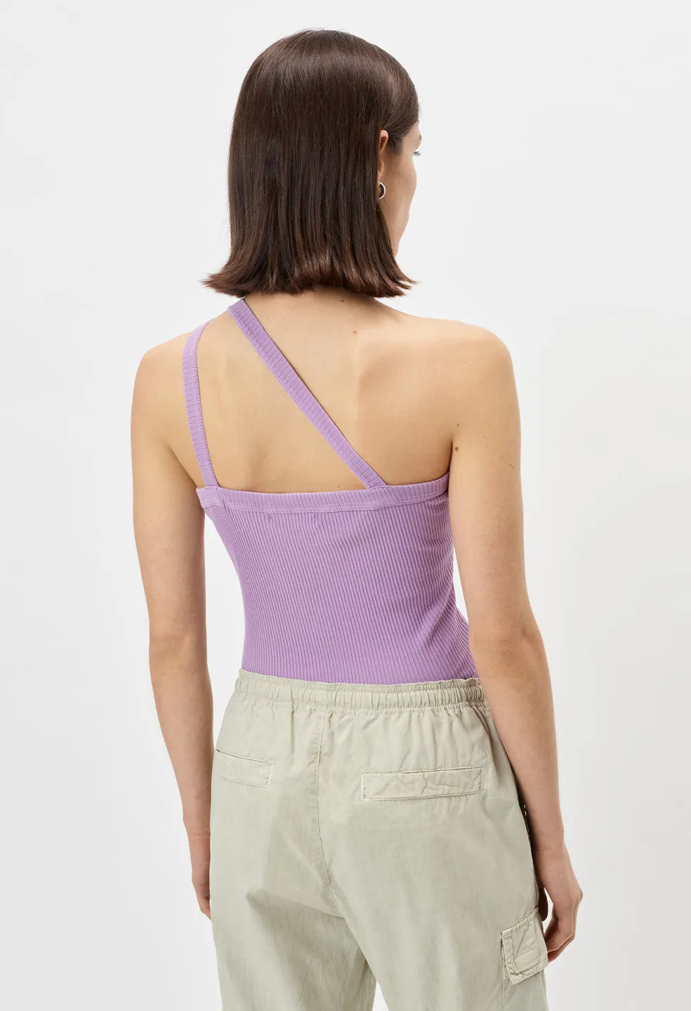 Cotton Rib Asymmetrical Tank / Planet