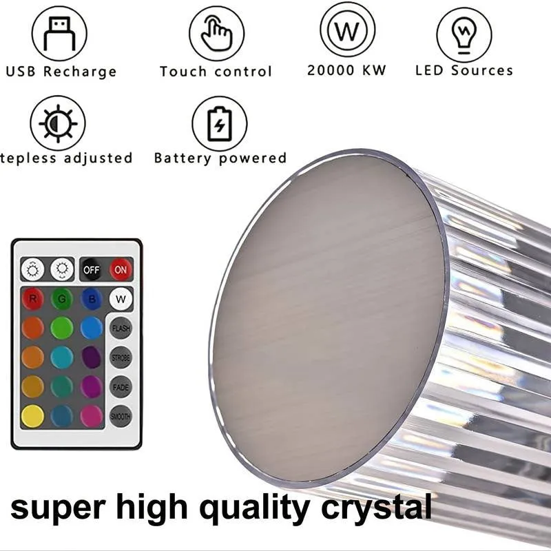 Crystal Diamond Lamp Touch USB Rechargeable Lamp