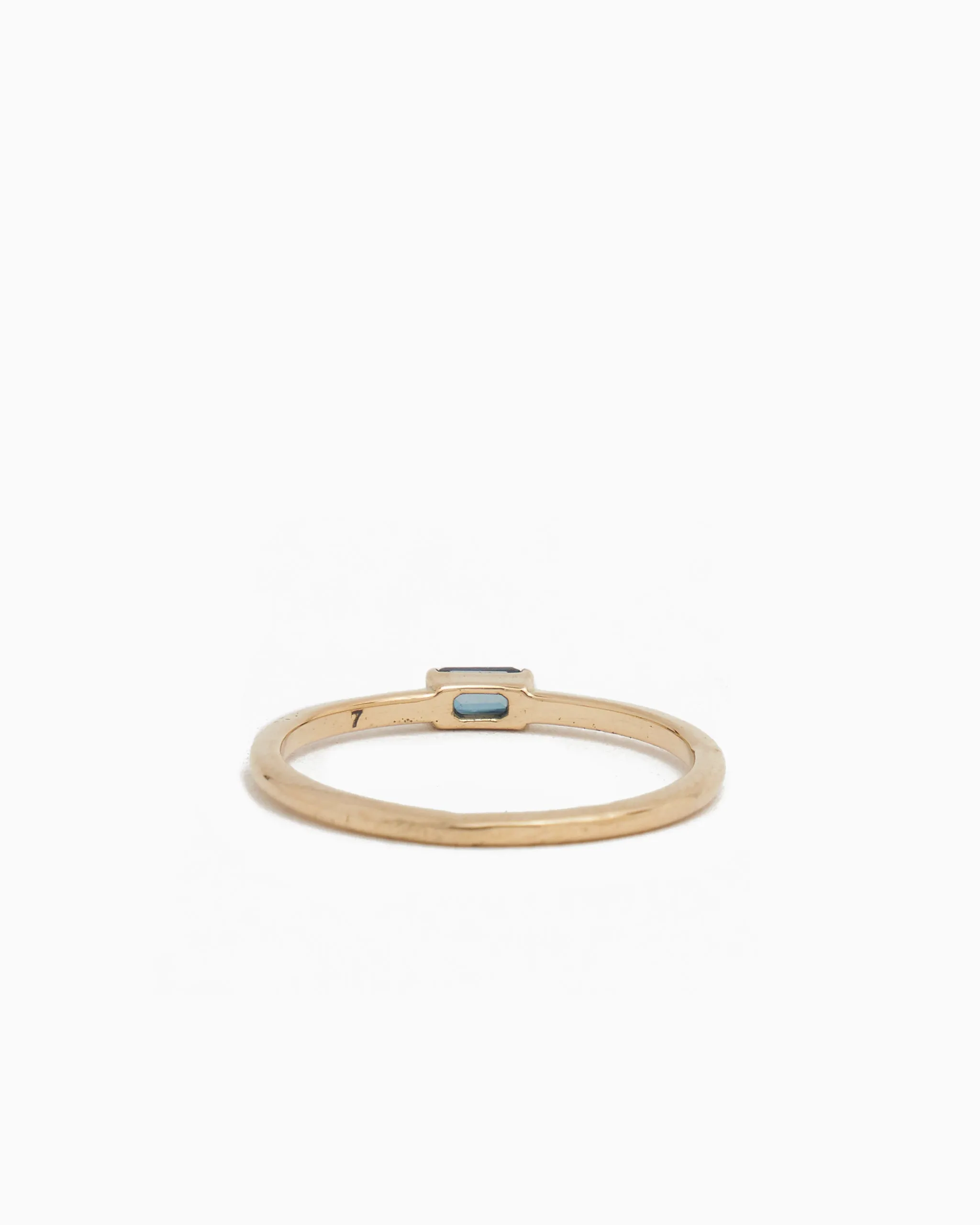 Dainty Stacker Band with Stone - London Blue Topaz