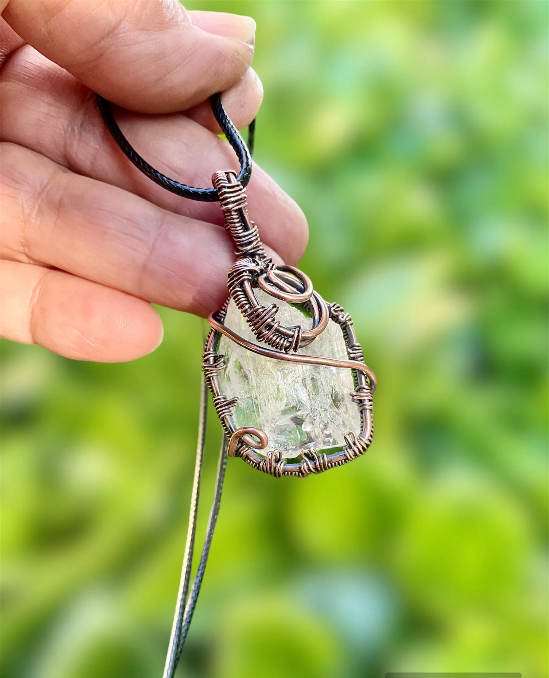 Danburite Wire Wrapped Pendant