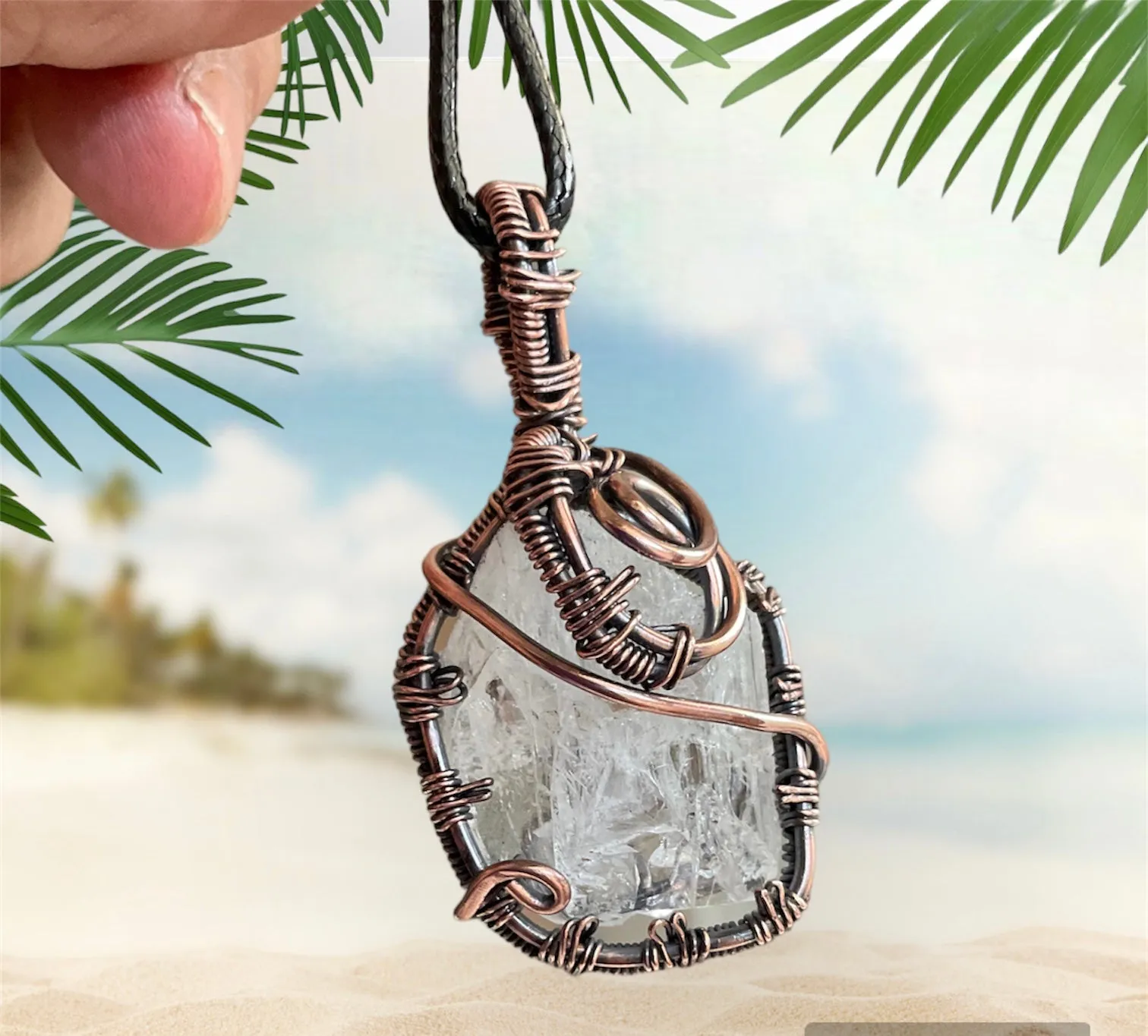 Danburite Wire Wrapped Pendant