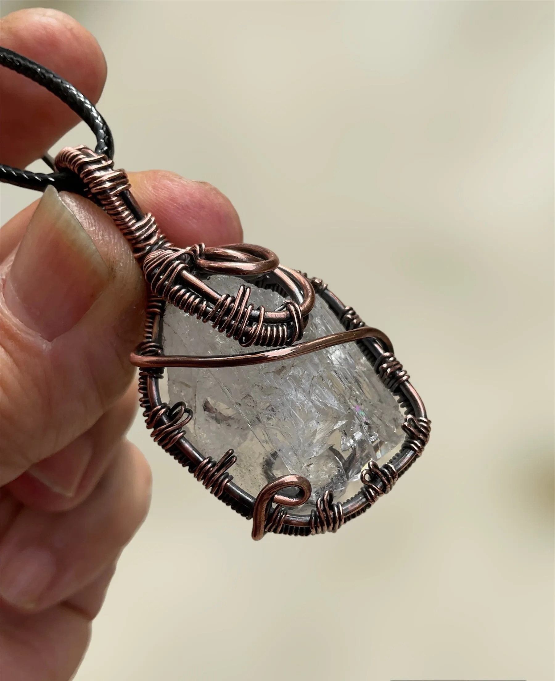 Danburite Wire Wrapped Pendant