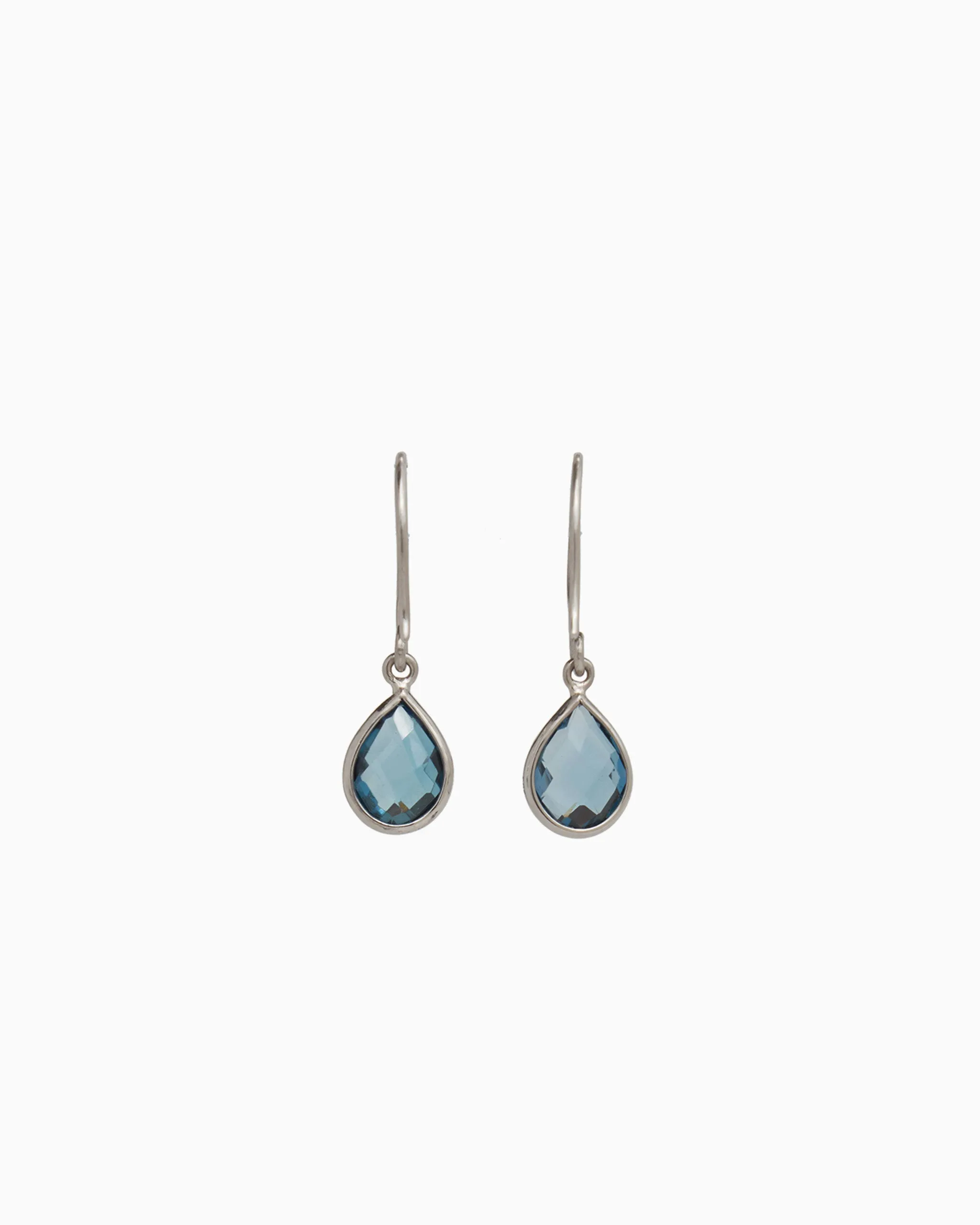 Dewdrop Stone Earrings - London Blue Topaz